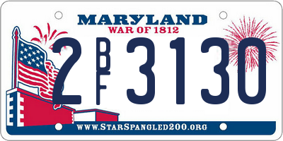 MD license plate 2BF3130