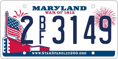 MD license plate 2BF3149