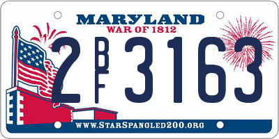 MD license plate 2BF3163