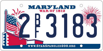 MD license plate 2BF3183