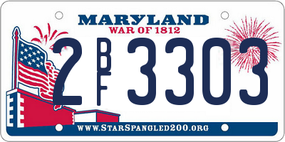 MD license plate 2BF3303