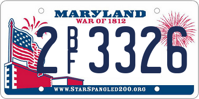 MD license plate 2BF3326