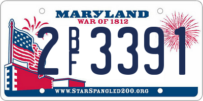 MD license plate 2BF3391