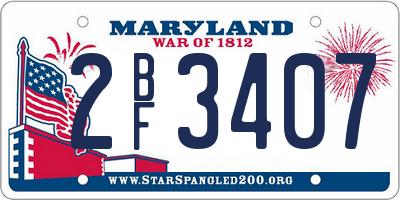 MD license plate 2BF3407
