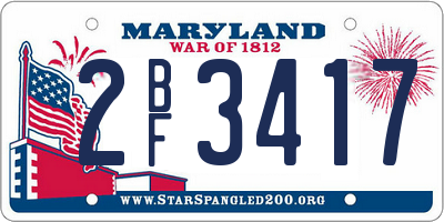 MD license plate 2BF3417