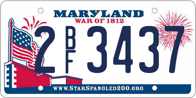 MD license plate 2BF3437