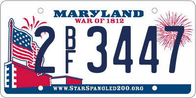 MD license plate 2BF3447