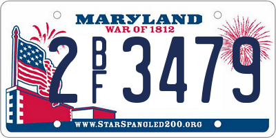 MD license plate 2BF3479