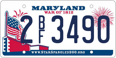 MD license plate 2BF3490