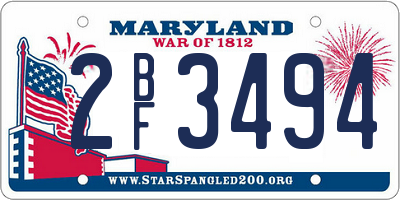 MD license plate 2BF3494