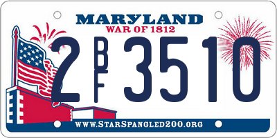 MD license plate 2BF3510