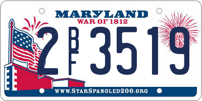 MD license plate 2BF3519