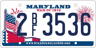 MD license plate 2BF3536