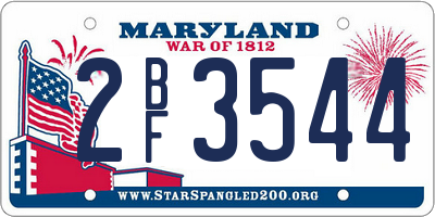 MD license plate 2BF3544
