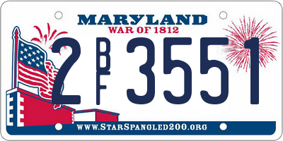 MD license plate 2BF3551