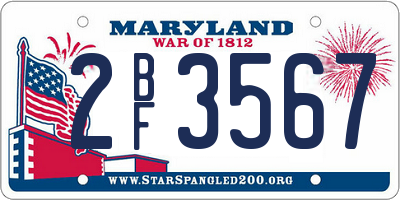 MD license plate 2BF3567