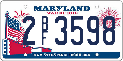 MD license plate 2BF3598