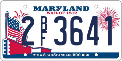 MD license plate 2BF3641