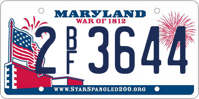 MD license plate 2BF3644