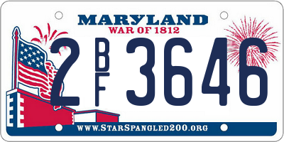 MD license plate 2BF3646