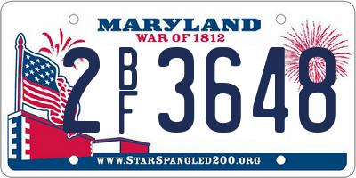 MD license plate 2BF3648