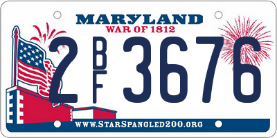 MD license plate 2BF3676