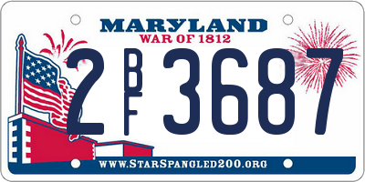 MD license plate 2BF3687