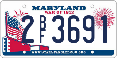 MD license plate 2BF3691