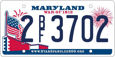 MD license plate 2BF3702