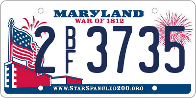 MD license plate 2BF3735