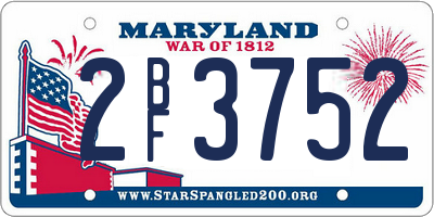 MD license plate 2BF3752