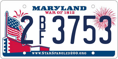 MD license plate 2BF3753