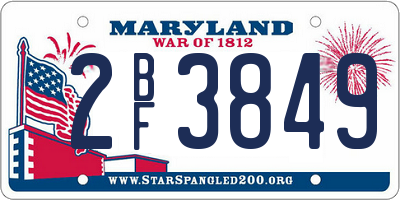 MD license plate 2BF3849