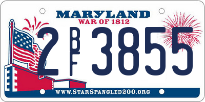 MD license plate 2BF3855