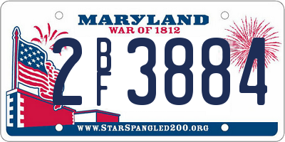 MD license plate 2BF3884