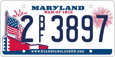 MD license plate 2BF3897