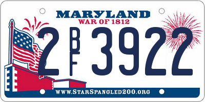 MD license plate 2BF3922