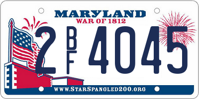 MD license plate 2BF4045