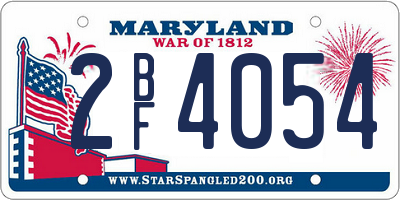 MD license plate 2BF4054