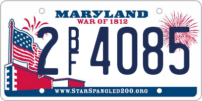MD license plate 2BF4085