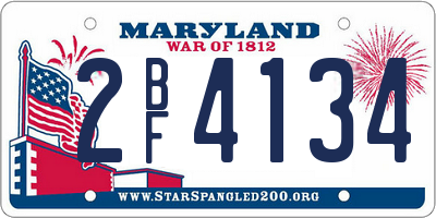 MD license plate 2BF4134