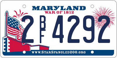 MD license plate 2BF4292