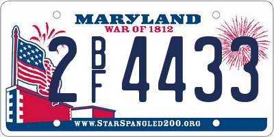 MD license plate 2BF4433