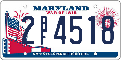 MD license plate 2BF4518