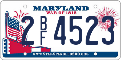 MD license plate 2BF4523