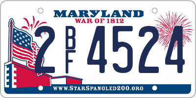 MD license plate 2BF4524