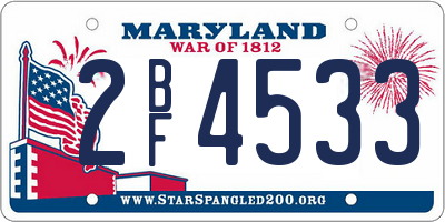 MD license plate 2BF4533