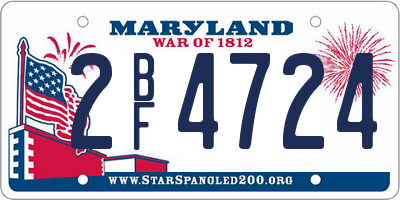 MD license plate 2BF4724