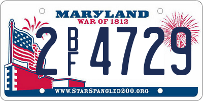 MD license plate 2BF4729