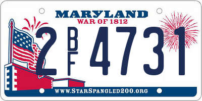 MD license plate 2BF4731
